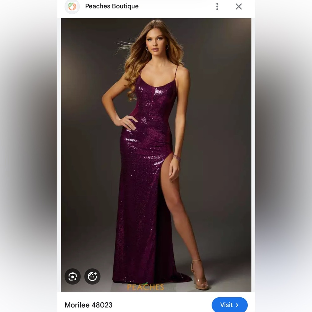 Morilee Deep Purple Sequin Maxi Dress
